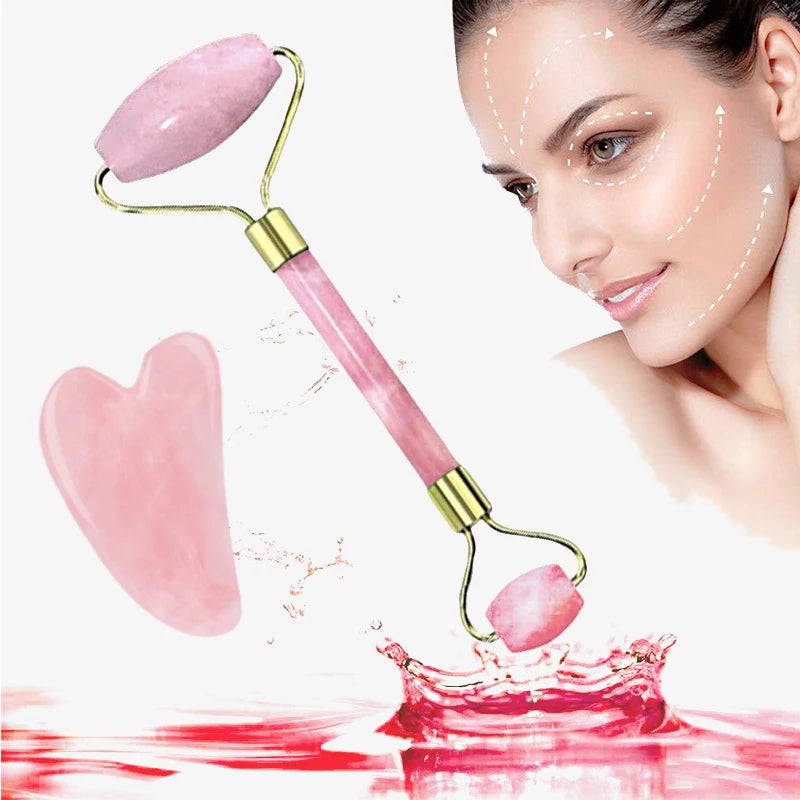 UniQart ® Roller & Gua Sha Set – Facial Roller & Massage Tool for Face, Eyes, Neck & Body