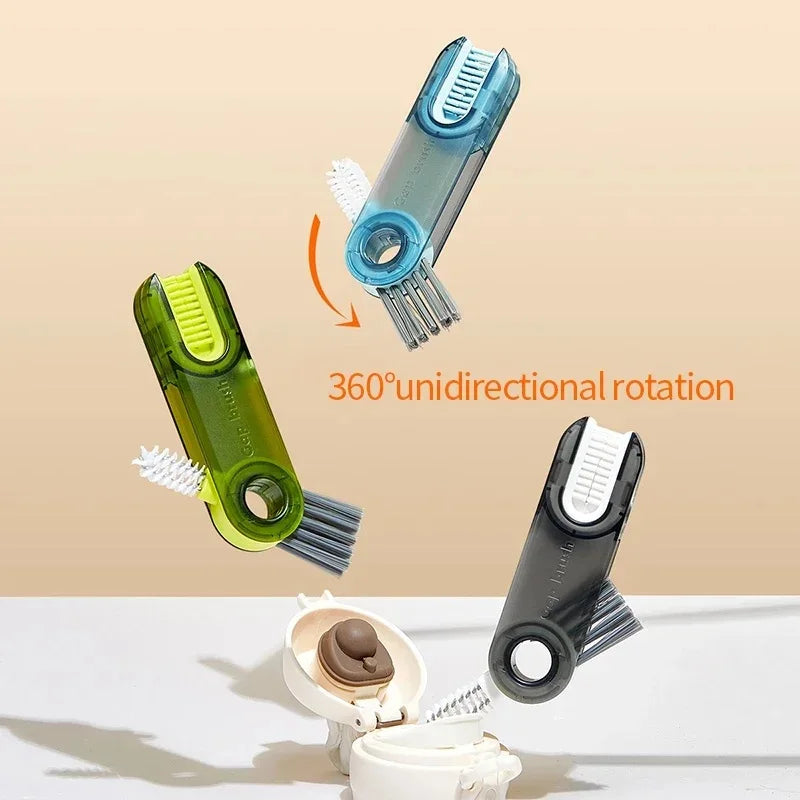 UniQart ® 3-in-1 Bottle Cleaner Brush – Multifunctional Cleaning Tool for Bottles, Cups & Glasses