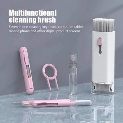 UniQart ® 7-in-1 Keyboard & Earphone Cleaning Kit | Multi-Function Computer Cleaner Tool
