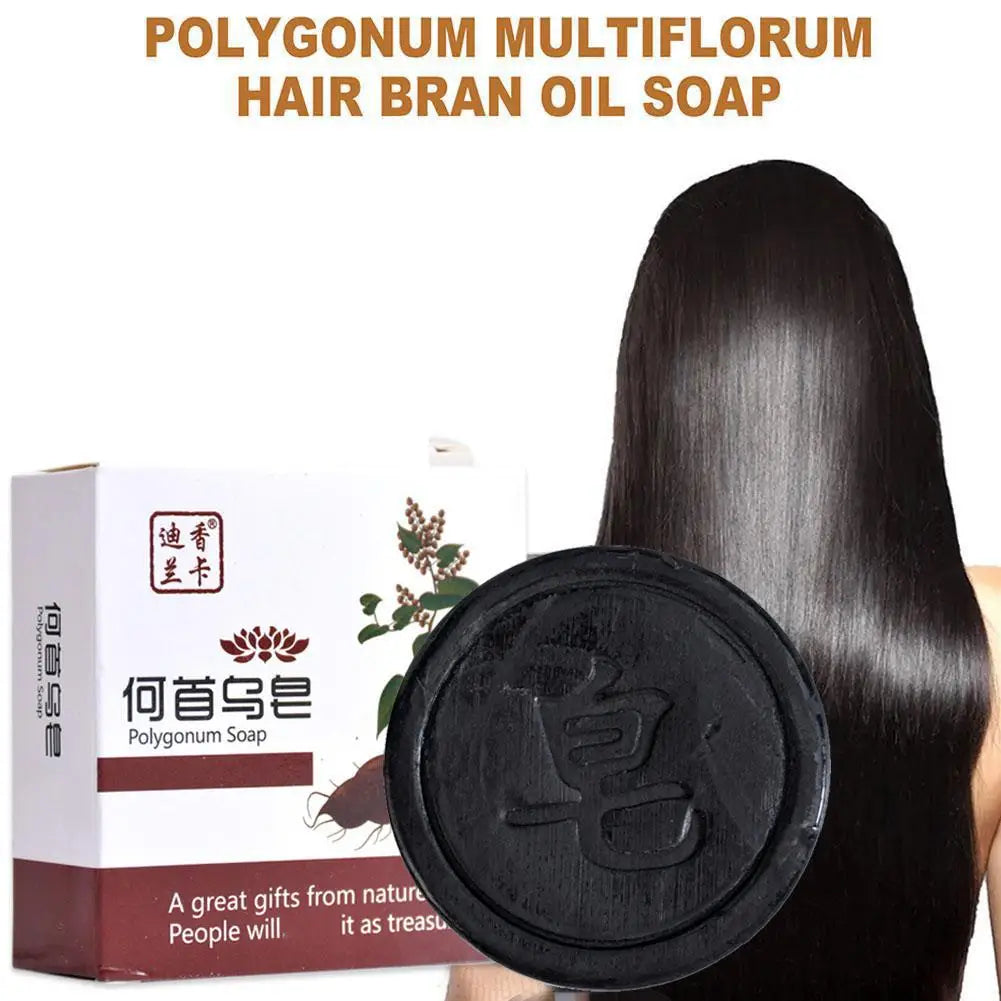 UniQart ® Polygonum Hair Darkening Shampoo Bar _ He Shou Wu Essence for Gray Hair to Black