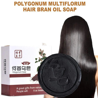 UniQart ® Polygonum Hair Darkening Shampoo Bar _ He Shou Wu Essence for Gray Hair to Black