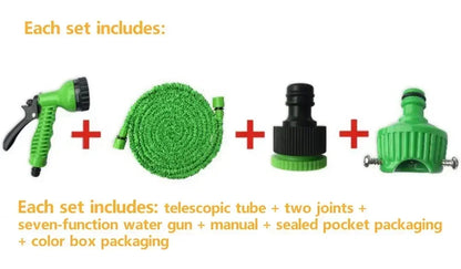 UniQart ®  Expandable Magic Garden Hose Pipe 25FT-100FT with 7 Spray Patterns & Car Wash Gun | Flexible Watering Tool
