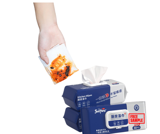 UniQart ® Disposable Kitchen Cleaning Wet Wipes – Removes Oil & Dirt Instantly