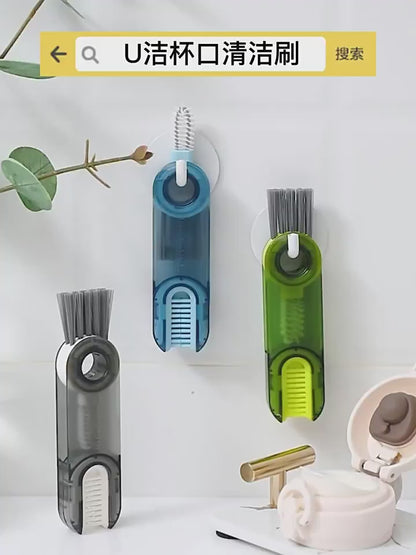 UniQart ® 3-in-1 Bottle Cleaner Brush – Multifunctional Cleaning Tool for Bottles, Cups & Glasses
